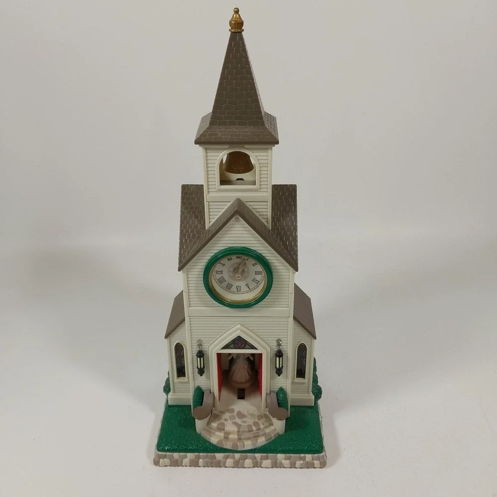 Avon Christmas Angel Music‎ Clock Light Staind Glass Church No Sound